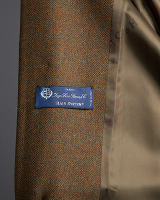 Mackintosh Roxburgh Belted Wool Overcoat With Rain System Rust 6397