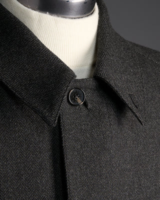 Mackintosh Roxburgh Belted Wool Overcoat With Rain System Grey 6401