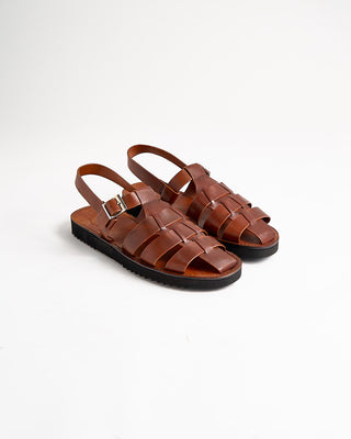 Grenson Quincy 113850 Tan Handpainted Leather Sandals Tan 1096
