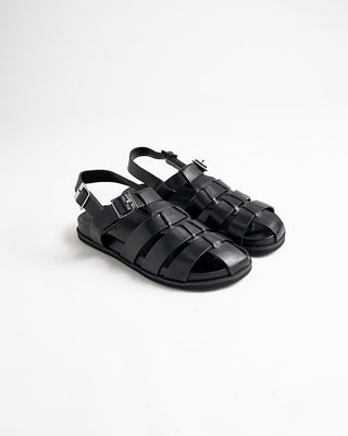 Grenson Quinton 114455 Black Calf Leather Sandals Black 1090