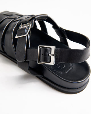 Grenson Quinton 114455 Black Calf Leather Sandals Black 1094