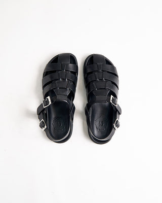 Grenson Quinton 114455 Black Calf Leather Sandals Black 1095