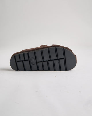 Grenson Dale 114667 Dark Brown Suede Slide Sandals Chocolate 1089