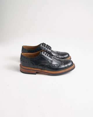 Grenson Archie 113685 Black Calf Brogue Shoes Black 1068