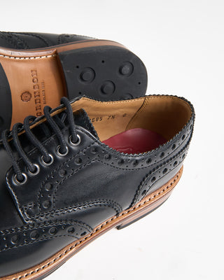 Grenson Archie 113685 Black Calf Brogue Shoes Black 1072