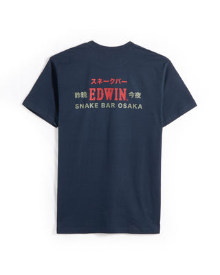 Edwin Snake Bar Graphic T Shirt Navy 3 6603