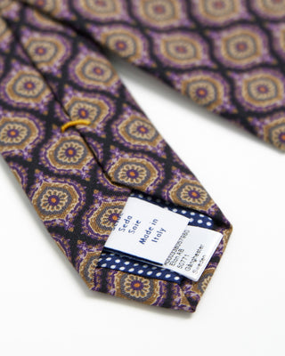 Eton Purple Medallion Print Silk Tie Purple  2