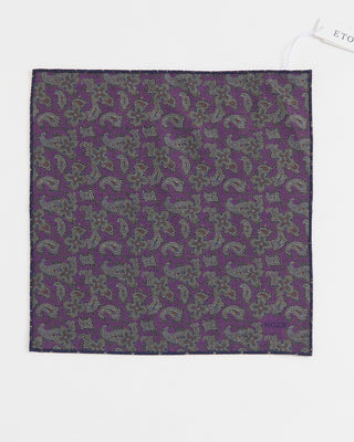 Eton Two Sided Wool Flannel Pocket Square Purple 1 1