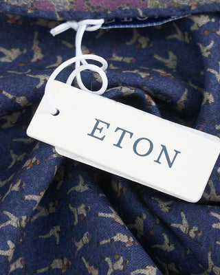 Eton Two Sided Wool Flannel Pocket Square Purple 1 2