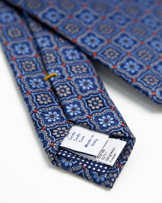 Eton Navy Blue Floral Silk Tie Navy  2