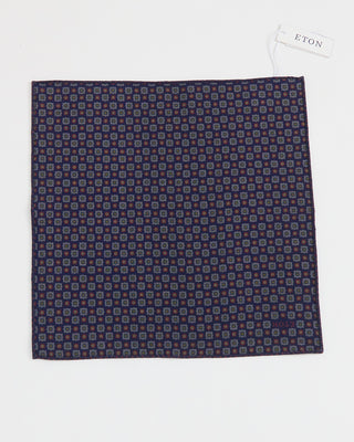 Eton Navy Blue Two Side Wool Flannel Pocket Square Navy 1 1