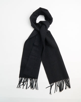 Eton Black Double Faced Wool Scarf Black 