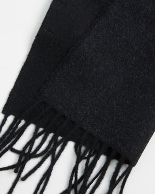 Eton Black Double Faced Wool Scarf Black  1