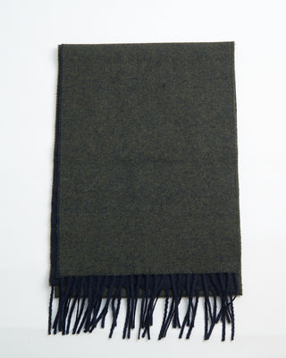 Eton Green Double Faced Wool Scarf Green  1