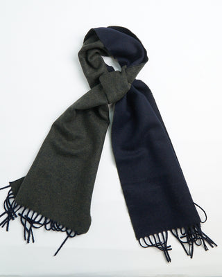 Eton Green Double Faced Wool Scarf Green  3