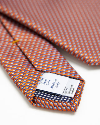 Eton Orange Geometric Print Silk Tie Orange  2