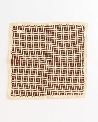 Eton Geometric Print Silk Pocket Square Ivory 