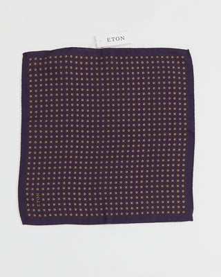 Eton Geometric Print Silk Pocket Square Purple 1