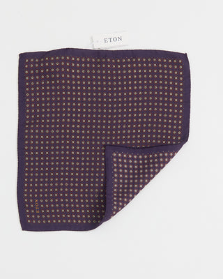 Eton Geometric Print Silk Pocket Square Purple 1 1