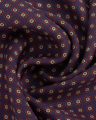 Eton Geometric Print Silk Pocket Square Purple 1 2