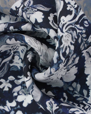 Eton Floral Print Silk Pocket Square Navy 1 2