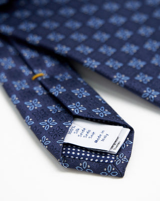 Eton Navy Blue Floral Silk Tie Navy  2