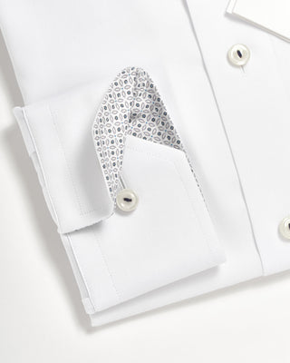 Eton Signature Twill Slim Shirt W Geometric Trim White 0 3