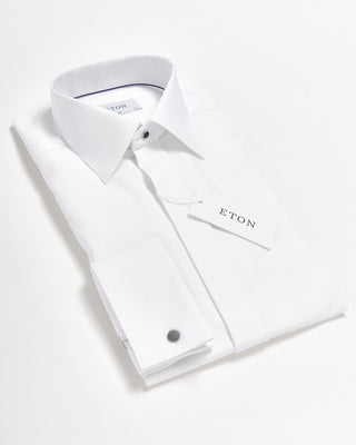 Eton Pin Dot Fine Piqué Slim Evening Shirt White 0