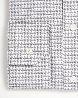 Eton King Twill Houndstooth Contemporary Shirt Grey 0 1