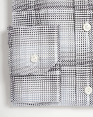Eton King Twill Bold Check Contemporary Shirt Grey 0 2