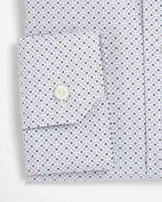 Eton Micro Floral Print Poplin Contemporary Shirt Shirt Light Blue 0 3