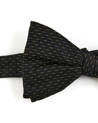 Eton Black Semi Solid Silk Bow Tie   Ready Tied Black 