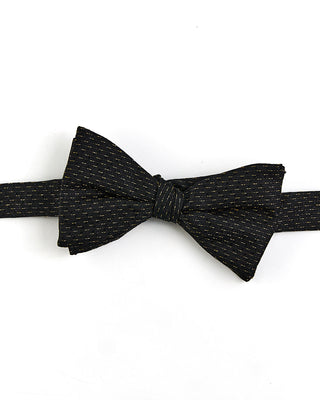 Eton Black Semi Solid Silk Bow Tie   Ready Tied Black  1