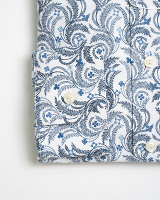 Eton Light Blue Floral Signature Twill Contemporary Shirt Light Blue 0 1