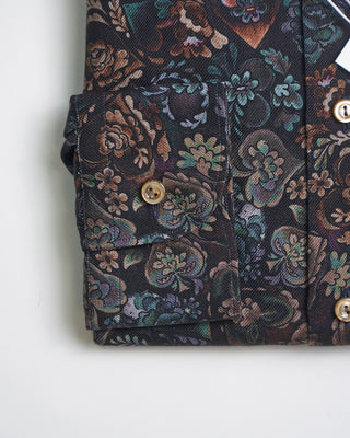 Eton Midnight Floral Merino Wool Contemporary Shirt Midnight 0