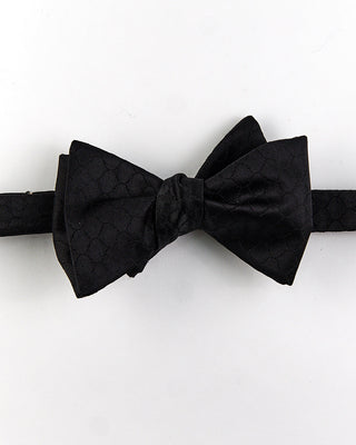 1801 Eton Black Solid Colour Silk Bow Tie   Self Tied Black 