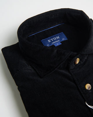 Eton Black Fine Whale Corduroy Contemporary Shirt Black 0 3
