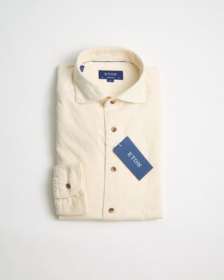 Eton Cream Fine Whale Corduroy Contemporary Shirt Cream 0
