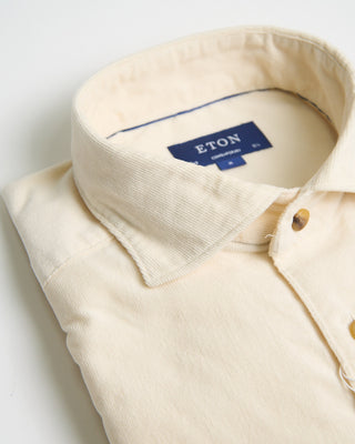 Eton Cream Fine Whale Corduroy Contemporary Shirt Cream 0 2
