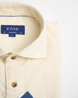 Eton Cream Fine Whale Corduroy Contemporary Shirt Cream 0 3