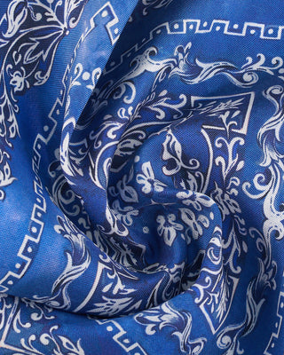 Eton Blue Medallion Silk Pocket Square Blue 325