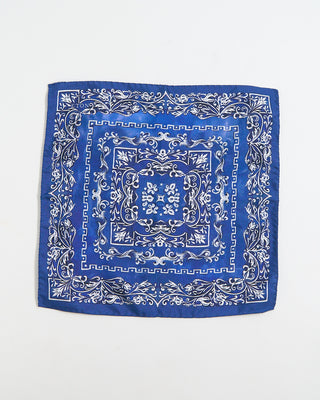 Eton Blue Medallion Silk Pocket Square Blue 326