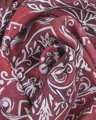 Eton Burgundy Medallion Silk Pocket Square Burgundy 337