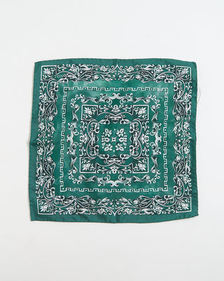 Eton Green Medallion Silk Pocket Square Green 328