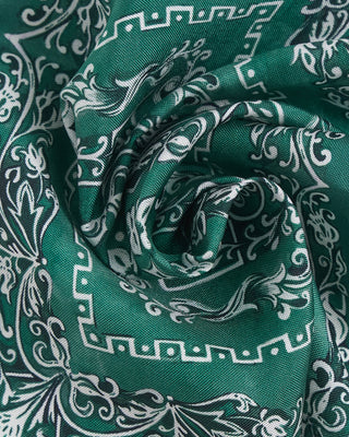 Eton Green Medallion Silk Pocket Square Green 329