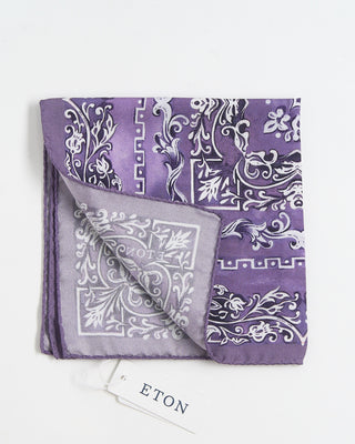 Eton Mid Purple Medallion Silk Pocket Square Purple 333