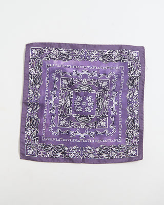 Eton Mid Purple Medallion Silk Pocket Square Purple 335