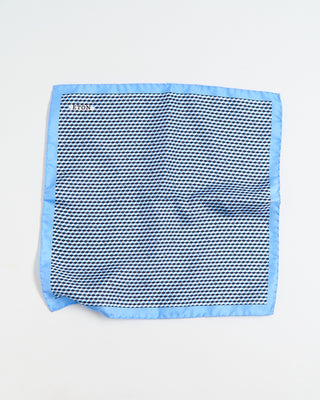 Eton Mid Blue Geometric Silk Pocket Square Blue 323