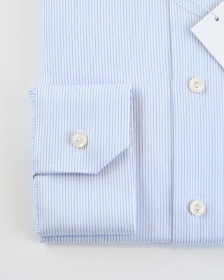 Eton Fine Stripe Slim Shirt Light Blue  1