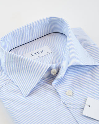 Eton Fine Stripe Slim Shirt Light Blue  3